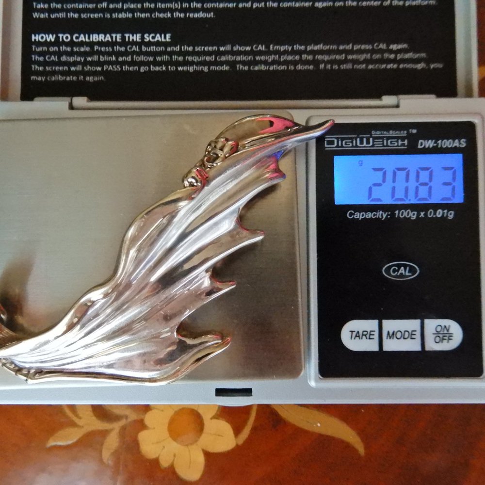 JEM ELECTROFORM 925 STERLING WING BROOCH PENDANT - Picture 14 of 14